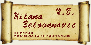 Milana Belovanović vizit kartica